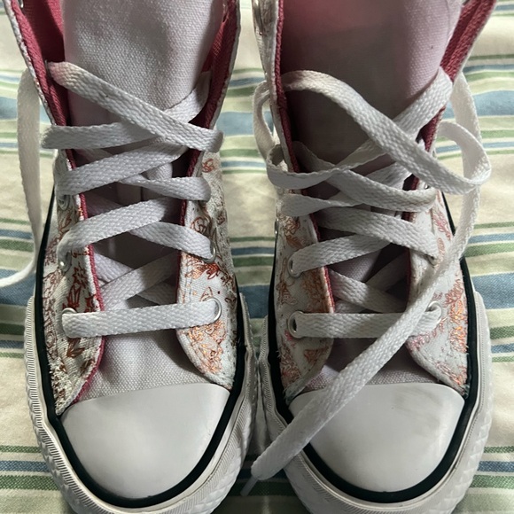 Converse Kids High-Top White and Pink chrome butterflies Floral - Picture 4 of 6